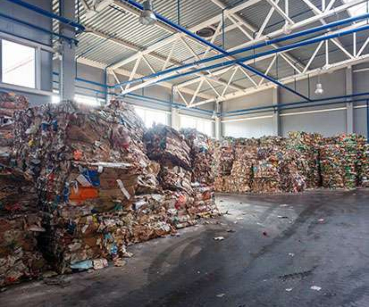 collection of plastic waste in the factory