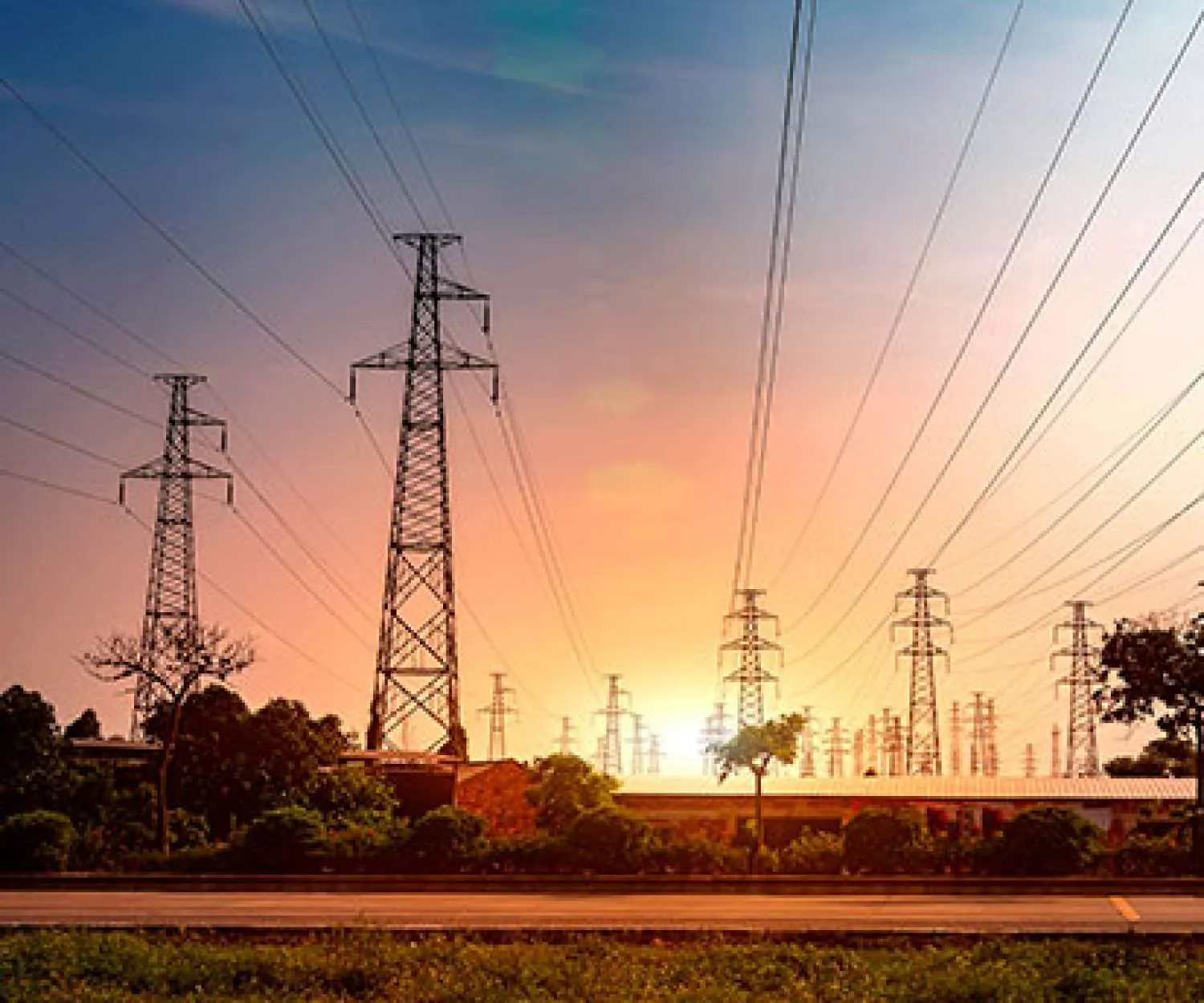 Sunset view in factory outlet